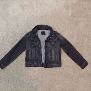 Youth Girls size 6 True Religion denim jacket blac